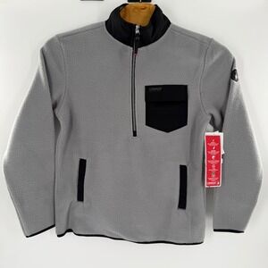 Canada Weather Gear Mens Fleece Quarter Zip Pullover Grey CWG130Y3887 Medium